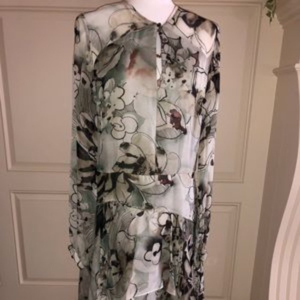 NWT- Worth New York Ivory And Sea Glass Dress 10